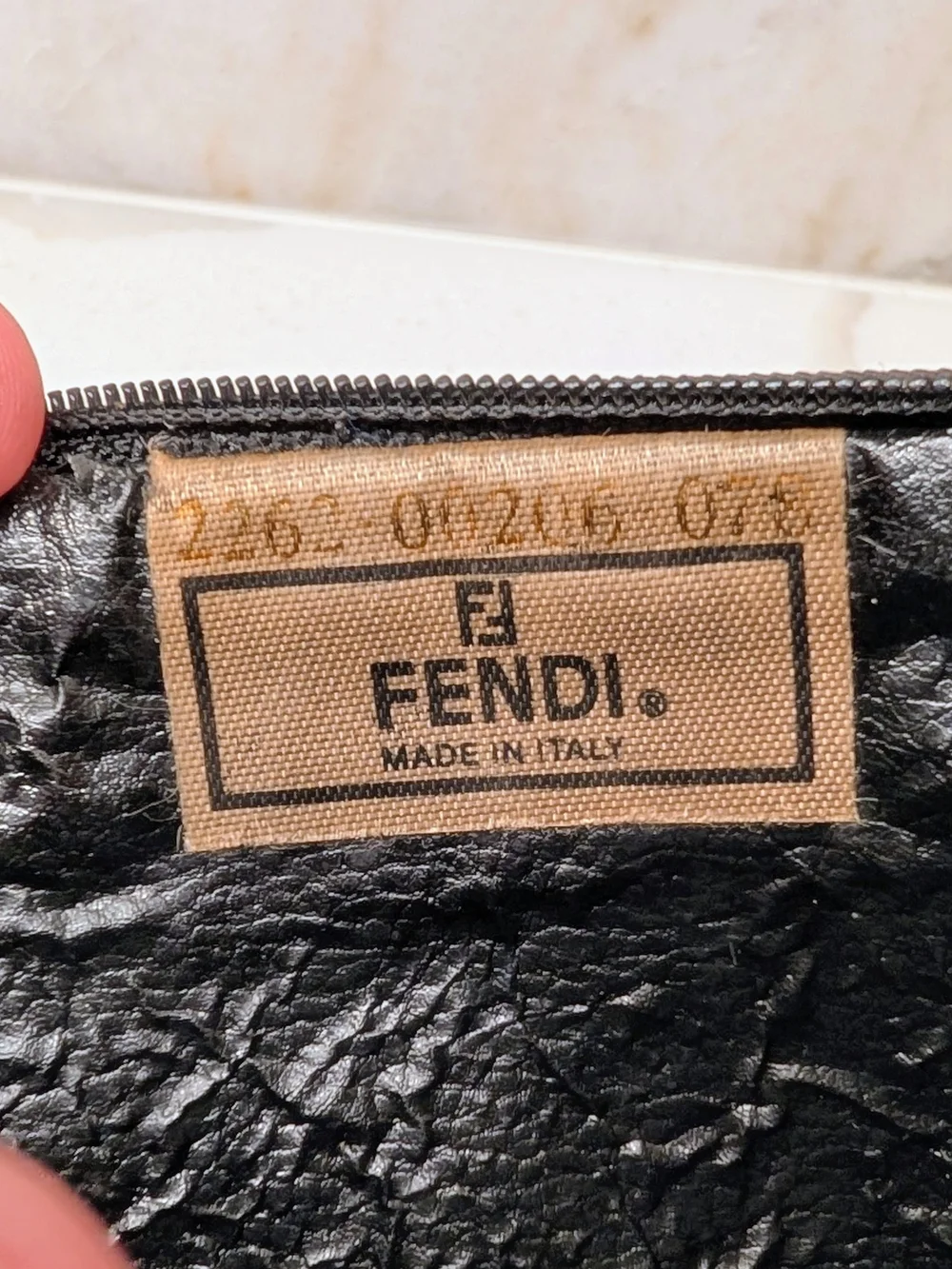 Fendi Brown Striped Zip Clutch - Picture 4 of 12